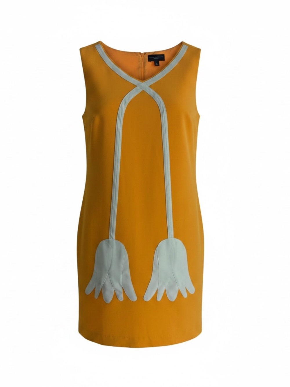 Victoria Beckham for Target Mustard Shift Dress with Cream Appliqué